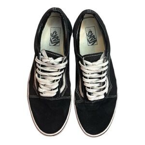 Vans Black Canvas Low-Top Sneakers with White Laces